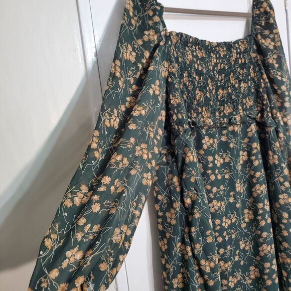 ChicoSoul Floral Maxi Dress With a Square Neckline Long Sleeves Sz 2X SKU#A-133 - Picture 15 of 16